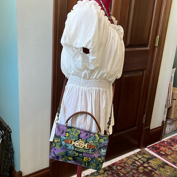 Patricia Nash  satchel  Crossbody bag NWOT Watercolor floral design  Multicolor - Picture 3 of 13